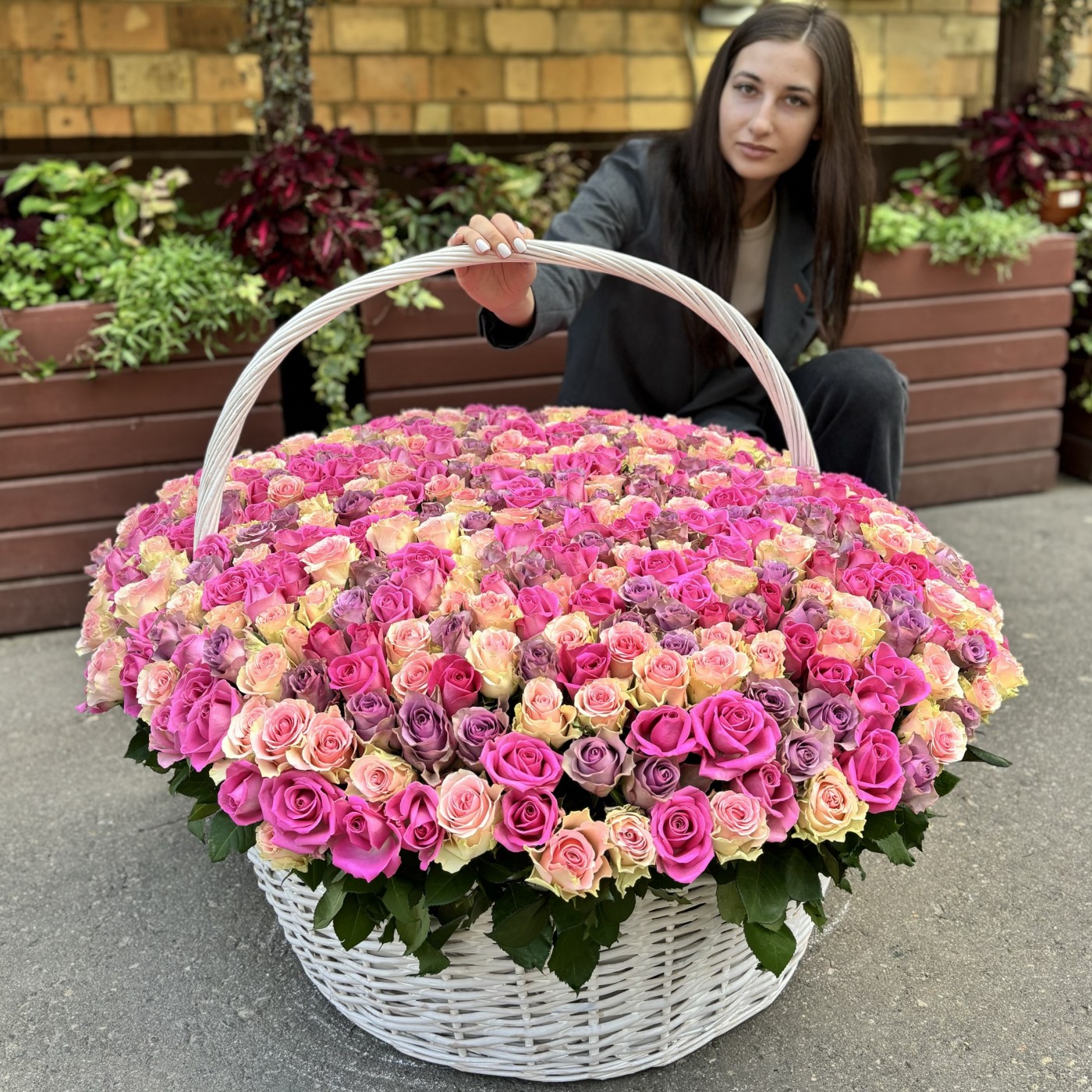 Корзина MIX из 501 розы